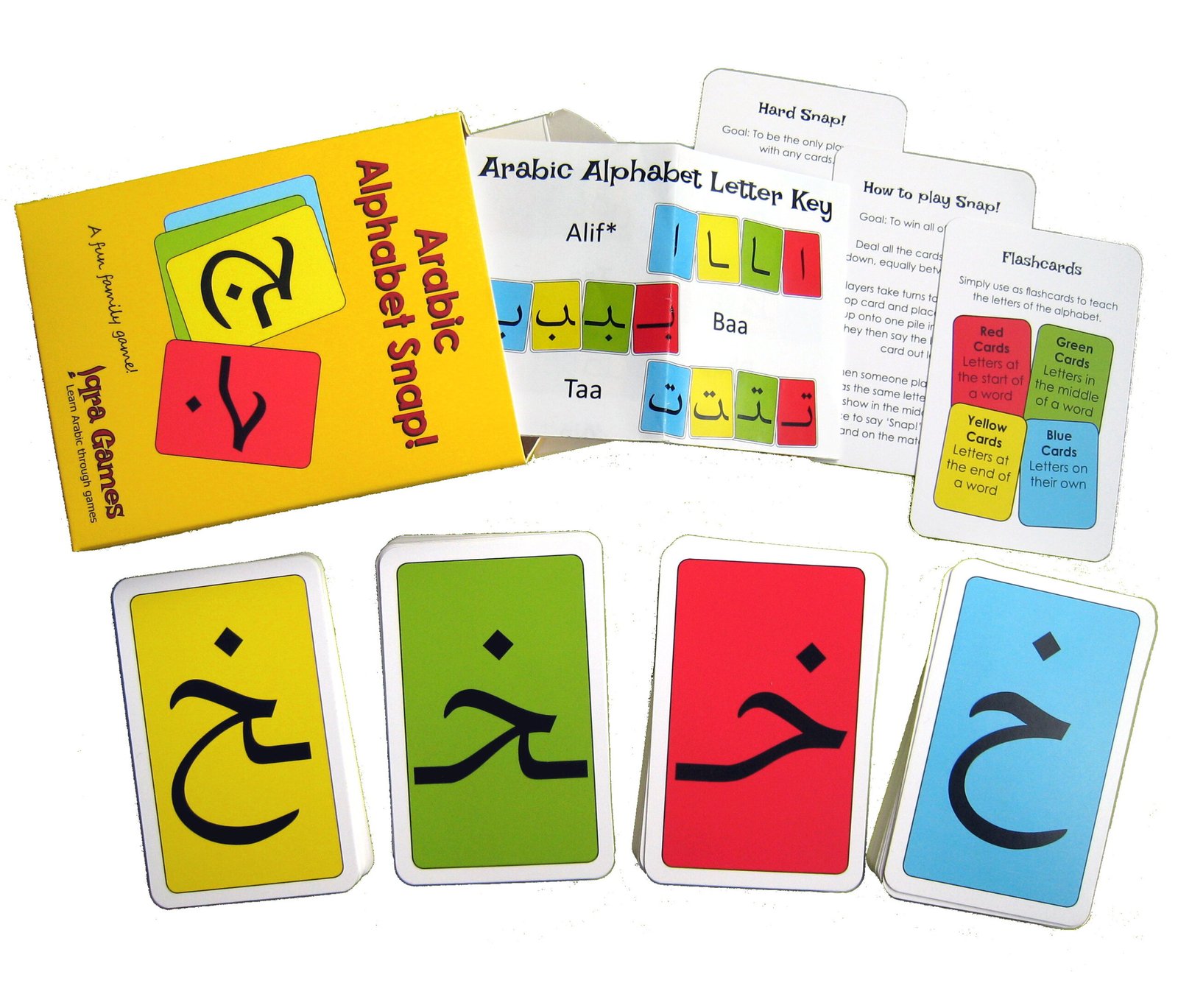 Arabic Alphabet Snap Card Game for Kids - All Letter Forms