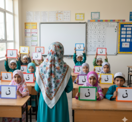 Teacher using mini - whiteboards to check everyone's learning